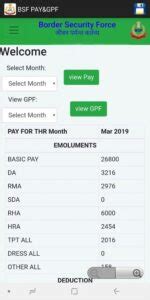 BSF pay slip 2022 download monthly annual gpf bsf salary slip at bsf.